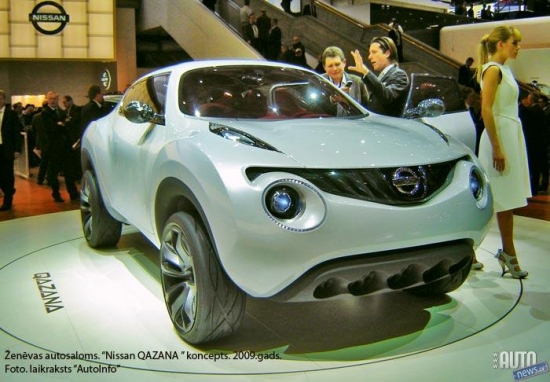 2009.gada marta sākumā Ženēvas izstādē Nissan prezentēja visnotaļ futūristisku konceptauto Qazana, kurš tagad bez lielām izmaiņām nonācis sērijveida ražošanā un nosaukts par Juke. Foto: Laikraksts "AutoInfo"