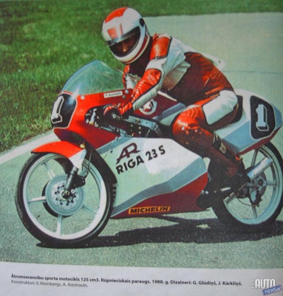 Ātrumsacensību sporta motocikls 125cm3. 1988.gads.