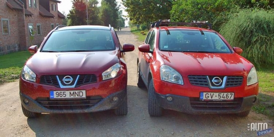 Nissan Qashqai 2010 un 2008 gada modeļi.
